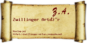 Zwillinger Artúr névjegykártya